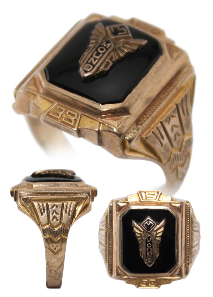 Mound Consolidated High School Class Ring 1933