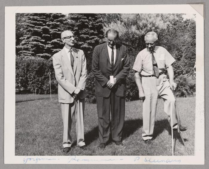 Groundbreaking for Danebo North Wing Expansion -  black and white photograph.
