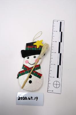 Snowman with Broomstick Christmas Ornament