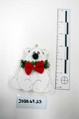 Bear with Red Bow Christmas Ornament