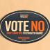 Blue Oval "Vote No" Campaign Bumper Sticker