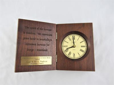 Clock from F-M Convention and Visitors Bureau Awarded to Guy and Beva Paulson 1998
