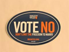 Blue Oval "Vote No" Campaign Bumper Sticker
