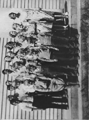 School Dist. 3: Engebretson School, Teacher Sarah Larson (Grover) 1935-1936