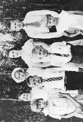 School Dist. 4: Teacher Mildred Tangjerd Norby and Students 1934