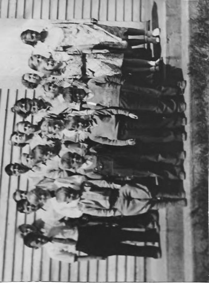 School Dist. 3: Engebretson School, Teacher Sarah Larson (Grover) 1935-1936