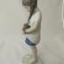 Sculpture - "Little Mother" young girl with cat in her arms