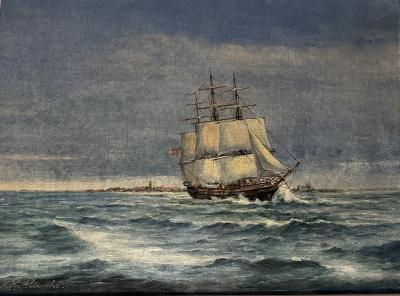 Painting - Danish Ship off the Coast of Helsingør