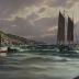 Painting - Two masted sailing vessel entering harbor