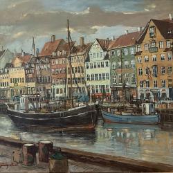 Painting - Boats on Nyhavn Canal