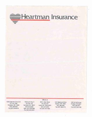 Heartman Insurance note paper