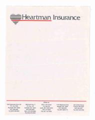 Heartman Insurance note paper