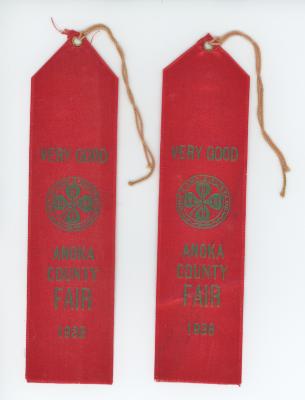 1938 Red Ribbons for 4-H and the Anoka County Fair