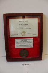 Award given to LeRoy Swenson's Family