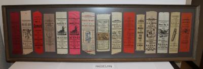 Framed Collection of 15 Silk Commemorative Ribbons