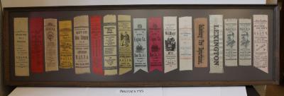 Framed Collection of 17 Silk Commemorative Ribbons