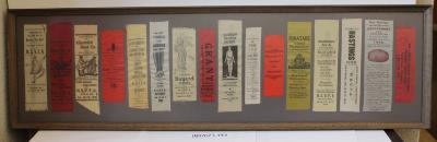 Framed Collection of 16 Silk Commemorative Ribbons