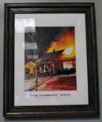 Framed Color Photograph of a House Fire at 5114 North Sheridan Avenue, Minneapolis, Minnesota on December 24, 2018