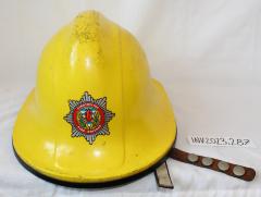 Yellow Plastic Strathclyde Fire Brigade Firefighter's Helmet