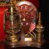 Decorative Memorial Firefighting-Themed Electric Lamp for Vance C. De Mong of the Minneapolis (Minnesota) Fire Department