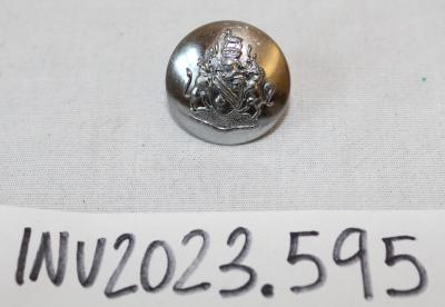 Silver Metal Dress Uniform Button, Oxfordshire Coat of Arms (South East England, United Kingdom)
