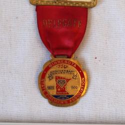 Minnesota State Fire Department Association Annual Conference Delegate Badge New Ulm 1950