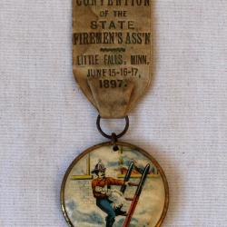 Minnesota Fire Department Association Annual Conference Delegate Badge/Ribbon Little Falls 1907