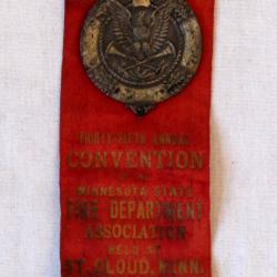 Minnesota Fire Department Association Annual Conference Medal/Ribbon St. Cloud MN 1907