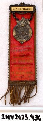 Minnesota Fire Department Association Annual Conference Delegate Badge/Ribbon St. Cloud 1907