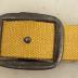 Yellow (Faux?) Leather Spanner Belt With Steel Metal Hook