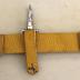 Yellow (Faux?) Leather Spanner Belt With Steel Metal Hook