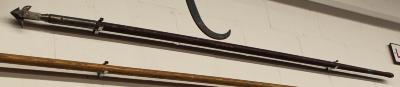 Pike Pole with Dark Wooden Handle and Metal Arrow-Shaped Head