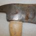 Steel Metal Pick Axe with Long White Wood Handle