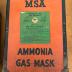 MSA (Mine Safety Appliances Company) Ammonia Mask with "All-Vision" Facepiece/Gas Mask, Carrying Straps, Oxygen Canister, and Carrying Case