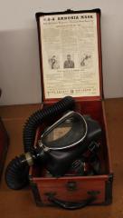 MSA (Mine Safety Appliances Company) Ammonia Mask with "All-Vision" Facepiece/Gas Mask, Carrying Straps, Oxygen Canister, and Carrying Case