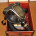 MSA (Mine Safety Appliances Company) Ammonia Mask with "All-Vision" Facepiece/Gas Mask, Carrying Straps, Oxygen Canister, and Carrying Case