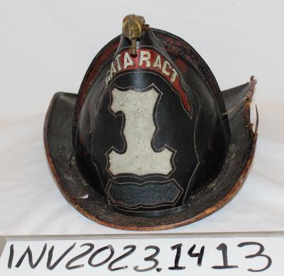Cataract 1 Black Leather Firefighter's Helmet