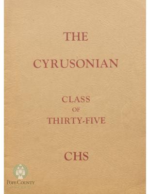 Cyrus High School 1935 yearbook "The Cyrusonian" Cyrus, Minnesota