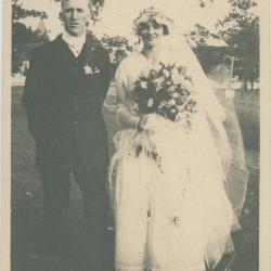 Postcard showing a man in uniform, probably John Grant, to his uncle and aunt