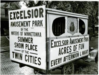Excelsior Amusement Park advertising vehicle, c1950