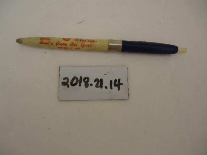 Bud's Pure Oil Garage Advertising Ballpoint Pen