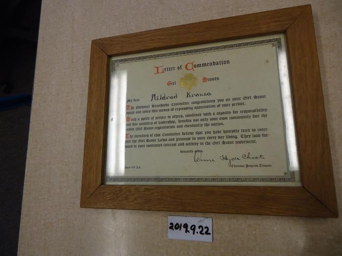 Girl Scout Certificate