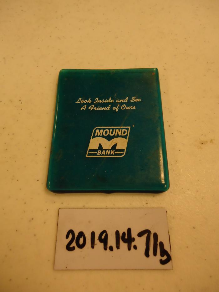 Mirror Case Advertising for Mound Bank