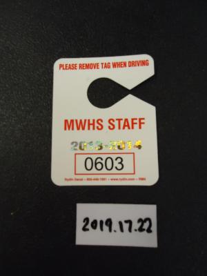 MWHS Staff Parking Tag