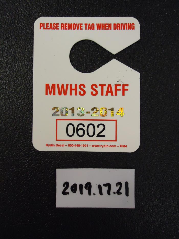 MWHS Parking Tag