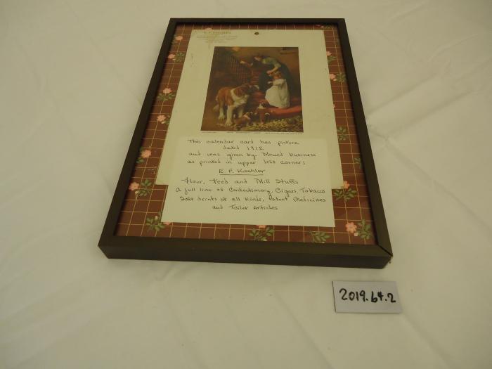 Framed Calendar Illustration with Information on Business