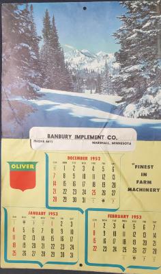 1952 Banbury Implement Calendar