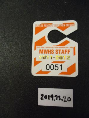 MWHS Staff Parking Tag