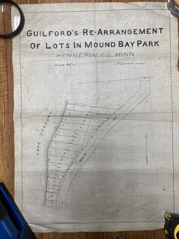 Plat Map of Guilford's Rearrangement of Lots in Mound Bay Park, Mound, MN