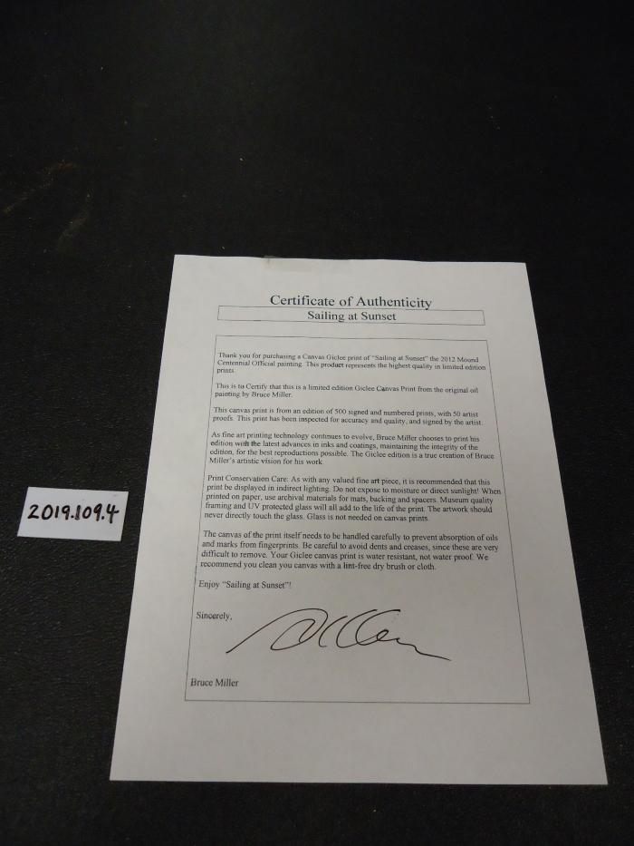 Certificate of Authenticity 